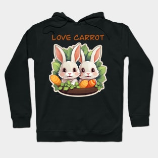 Cute bunny Carrot text Hoodie